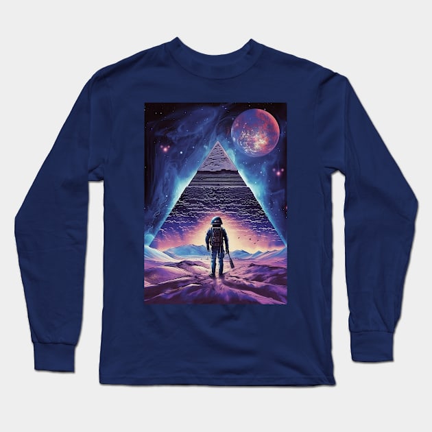 Pyramids of the Cosmos Long Sleeve T-Shirt by Rafael Pando
